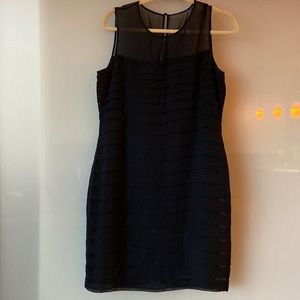 Like new black Calvin Klein dress with mesh neck line size 12